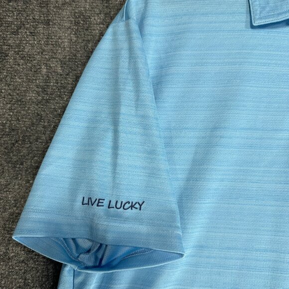 Black Clover Polo Shirt Mens XL Blue Short Sleeve Live Lucky SLeeve Logo - Picture 4 of 8